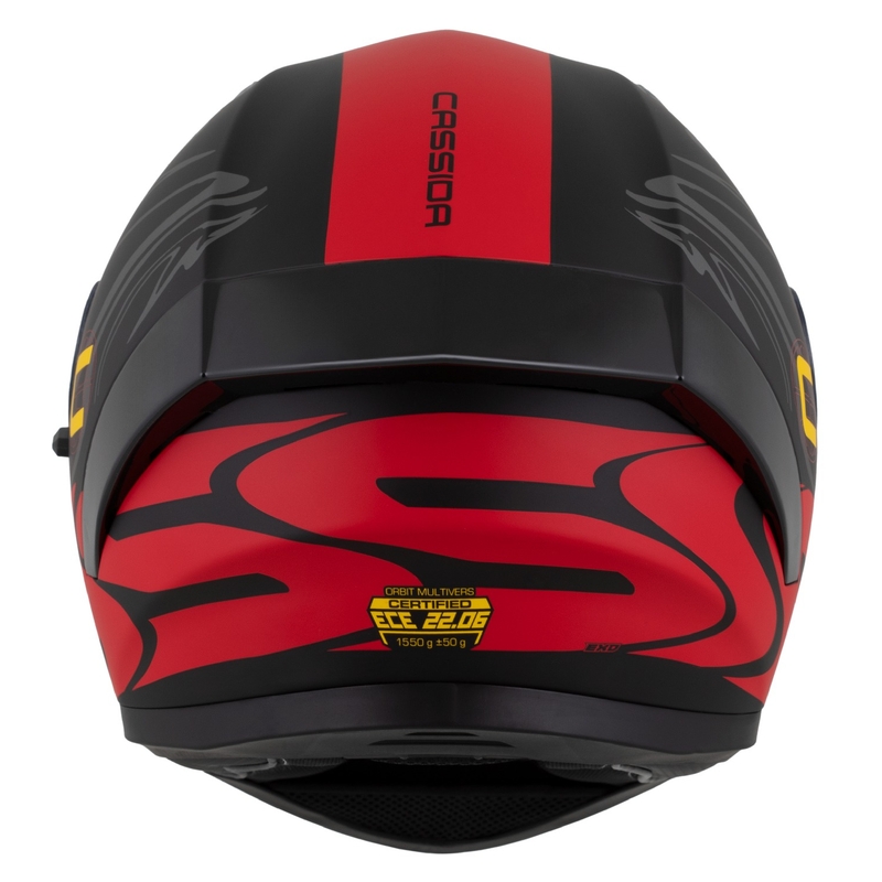 Casque intégral Cassida Orbit Multivers noir mat-rouge-gris-jaune