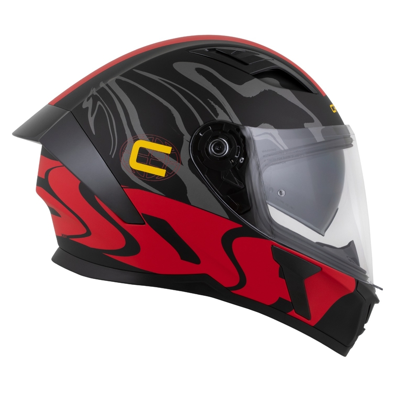 Casque intégral Cassida Orbit Multivers noir mat-rouge-gris-jaune