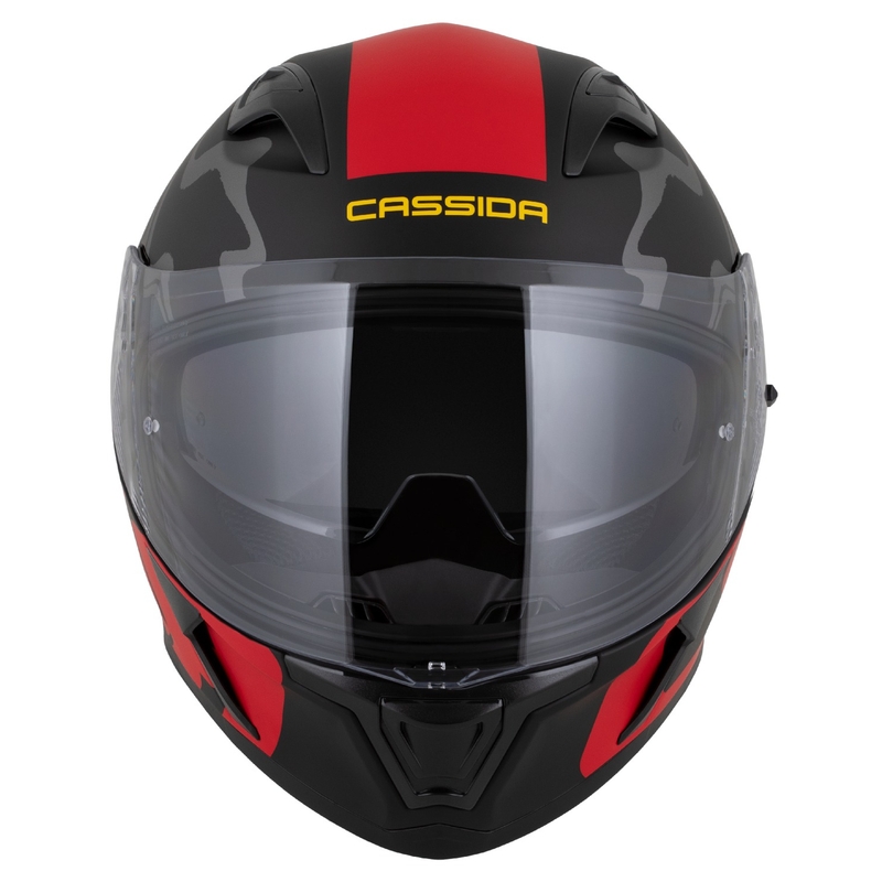 Casque intégral Cassida Orbit Multivers noir mat-rouge-gris-jaune