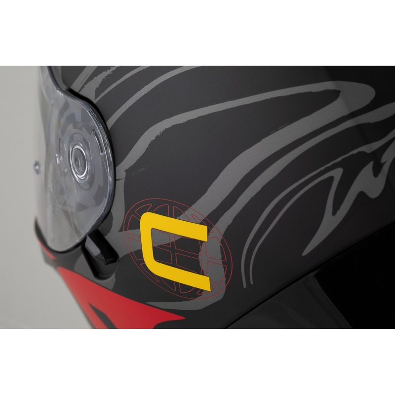 Casque intégral Cassida Orbit Multivers noir mat-rouge-gris-jaune