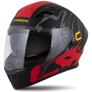 Casque intégral Cassida Orbit Multivers noir mat-rouge-gris-jaune