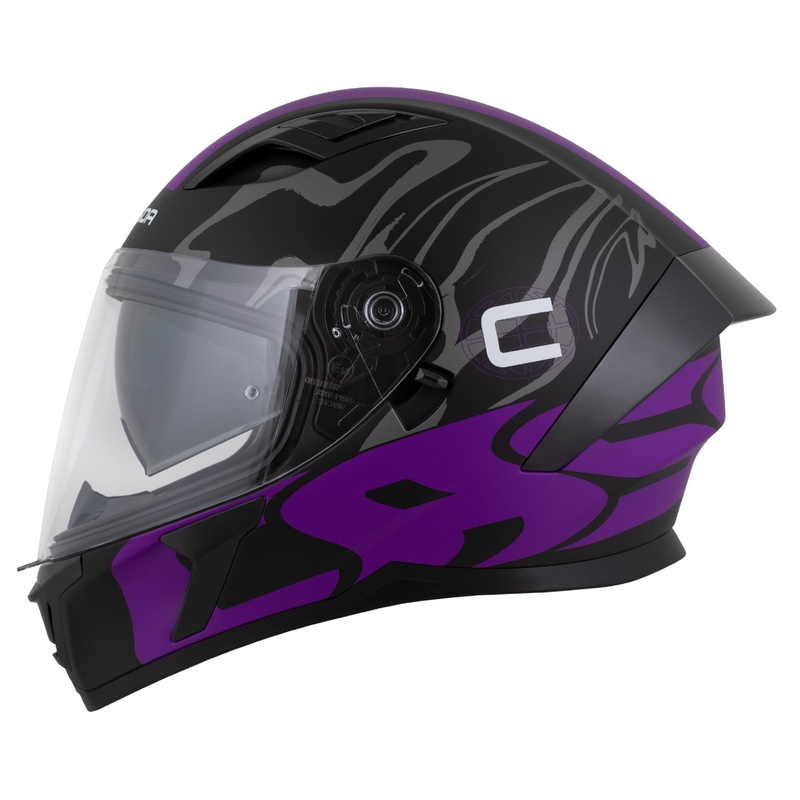 Casque intégral Cassida Orbit Multivers noir mat-violet-gris-blanc