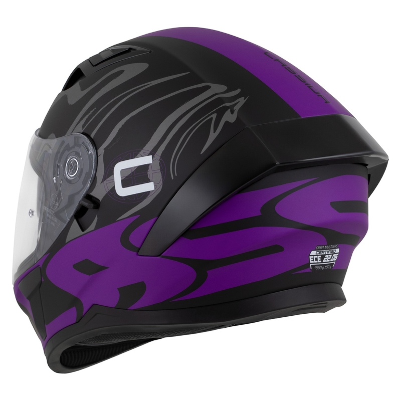 Casque intégral Cassida Orbit Multivers noir mat-violet-gris-blanc