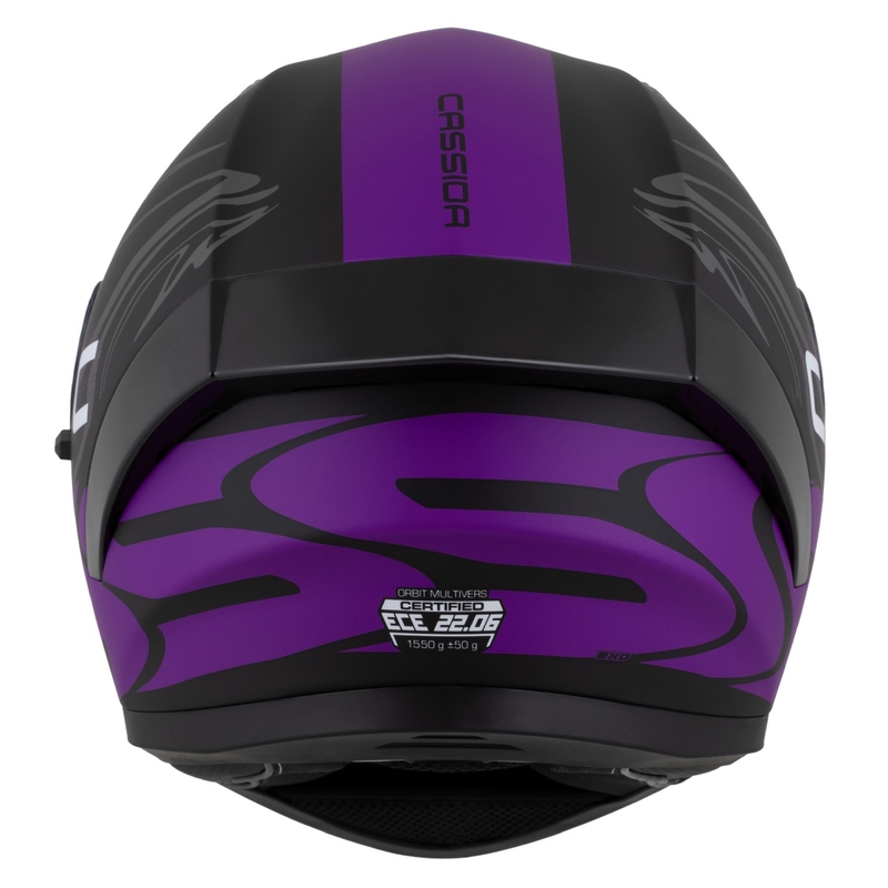 Casque intégral Cassida Orbit Multivers noir mat-violet-gris-blanc