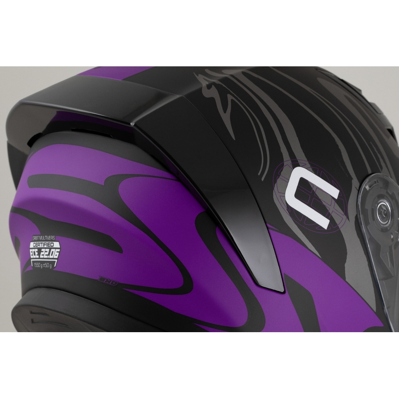 Casque intégral Cassida Orbit Multivers noir mat-violet-gris-blanc