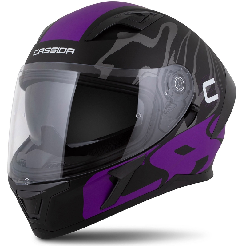 Casque intégral Cassida Orbit Multivers noir mat-violet-gris-blanc