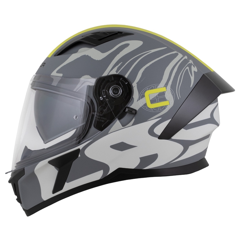 Casque intégral Cassida Orbit Multivers gris mat-jaune fluo-noir