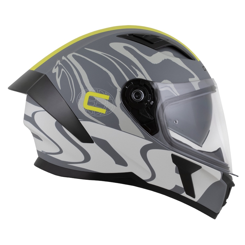 Casque intégral Cassida Orbit Multivers gris mat-jaune fluo-noir