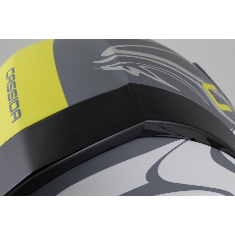 Casque intégral Cassida Orbit Multivers gris mat-jaune fluo-noir