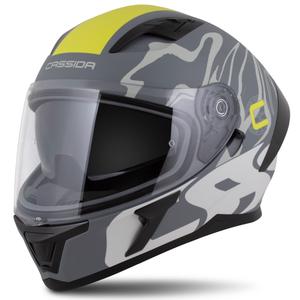 Casque intégral Cassida Orbit Multivers gris mat-jaune fluo-noir