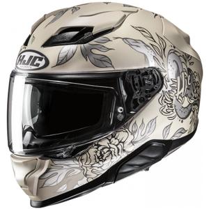 Casque moto intégral HJC F71 Eliz MC9SF beige-gris