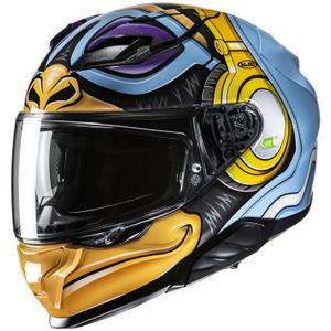 Casque moto intégral HJC F71 Monkey DJ MC23 bleu-jaune