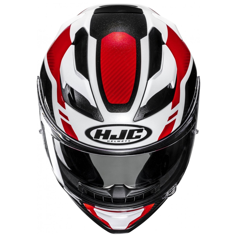 Casque moto intégral HJC F71 Tozz MC1 blanc-rouge-noir