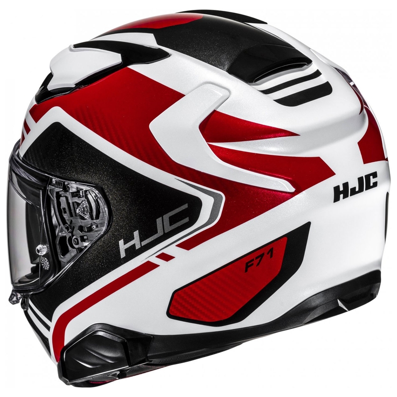 Casque moto intégral HJC F71 Tozz MC1 blanc-rouge-noir