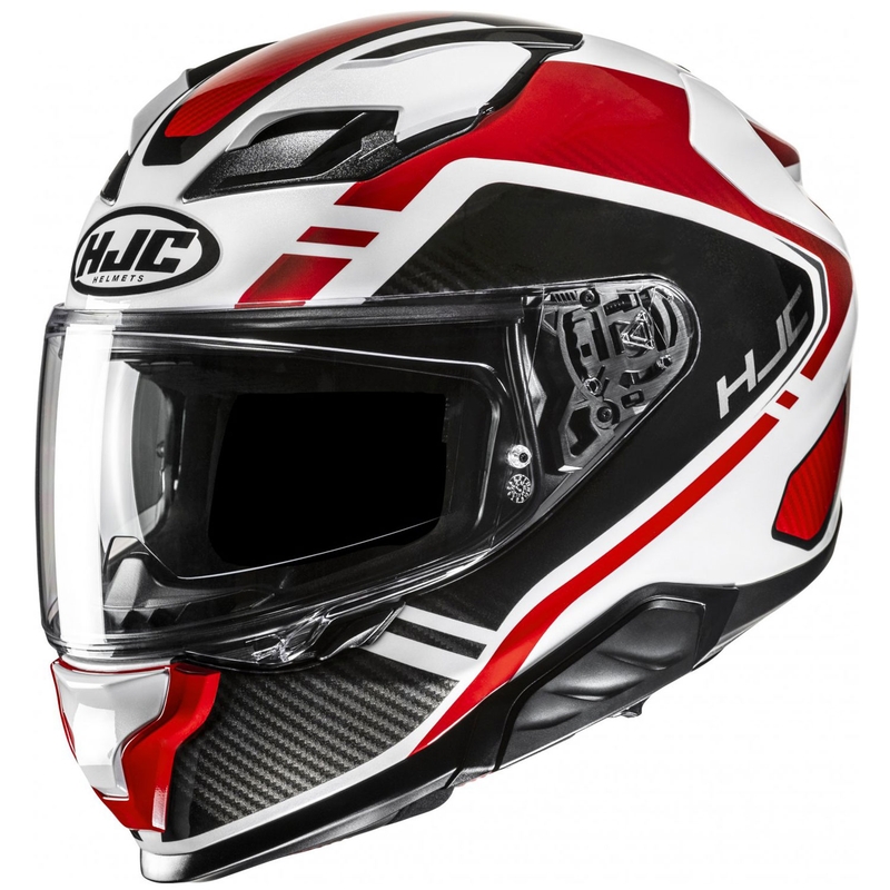 Casque moto intégral HJC F71 Tozz MC1 blanc-rouge-noir