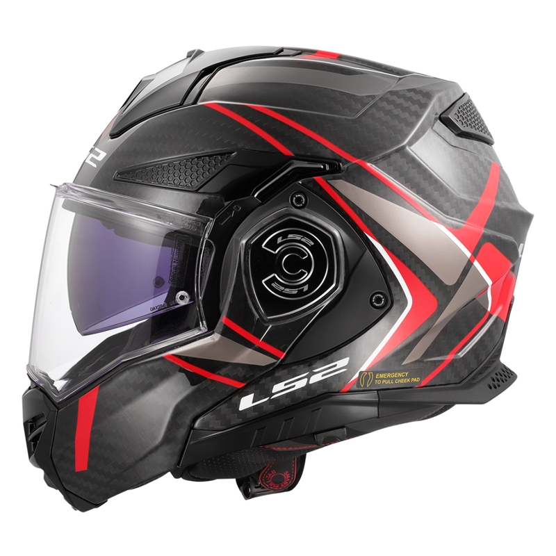 Casque moto modulable LS2 FF901 Advant XC Future II noir-rouge