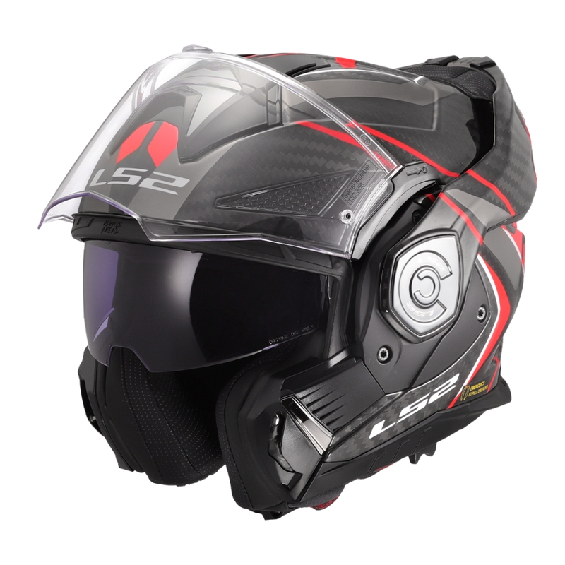 Casque moto modulable LS2 FF901 Advant XC Future II noir-rouge