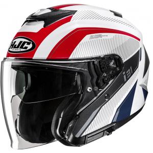 Casque moto ouvert HJC i31 Reno MC21 blanc-rouge-bleu
