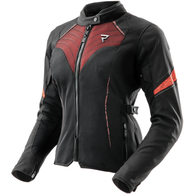Blouson moto femme Rebelhorn Jax noir-rouge