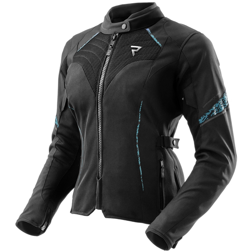 Blouson moto femme Rebelhorn Jax noir-menthe