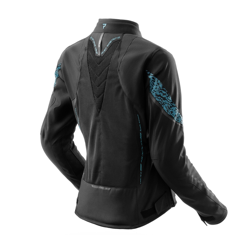 Blouson moto femme Rebelhorn Jax noir-menthe