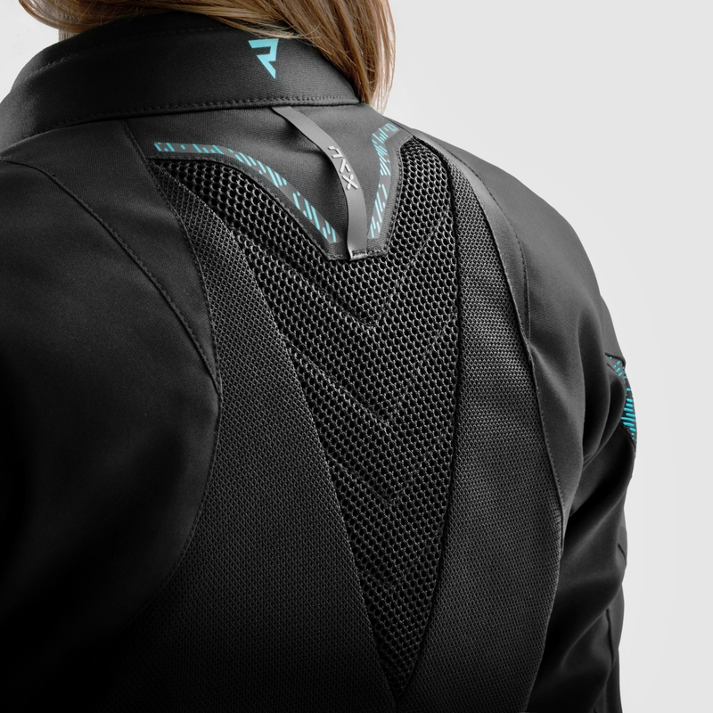 Blouson moto femme Rebelhorn Jax noir-menthe