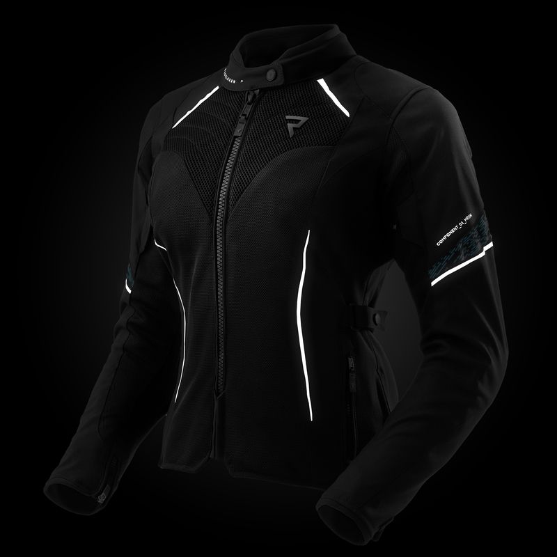 Blouson moto femme Rebelhorn Jax noir-menthe