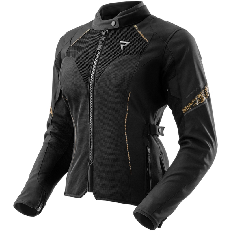 Blouson moto femme Rebelhorn Jax noir et or