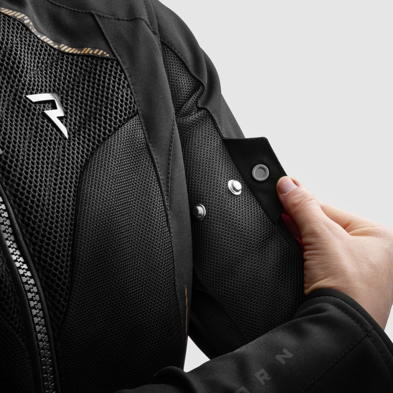 Blouson moto femme Rebelhorn Jax noir et or