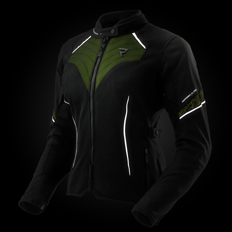 Blouson moto femme Rebelhorn Jax noir-jaune fluo