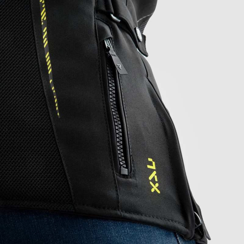 Blouson moto femme Rebelhorn Jax noir-jaune fluo