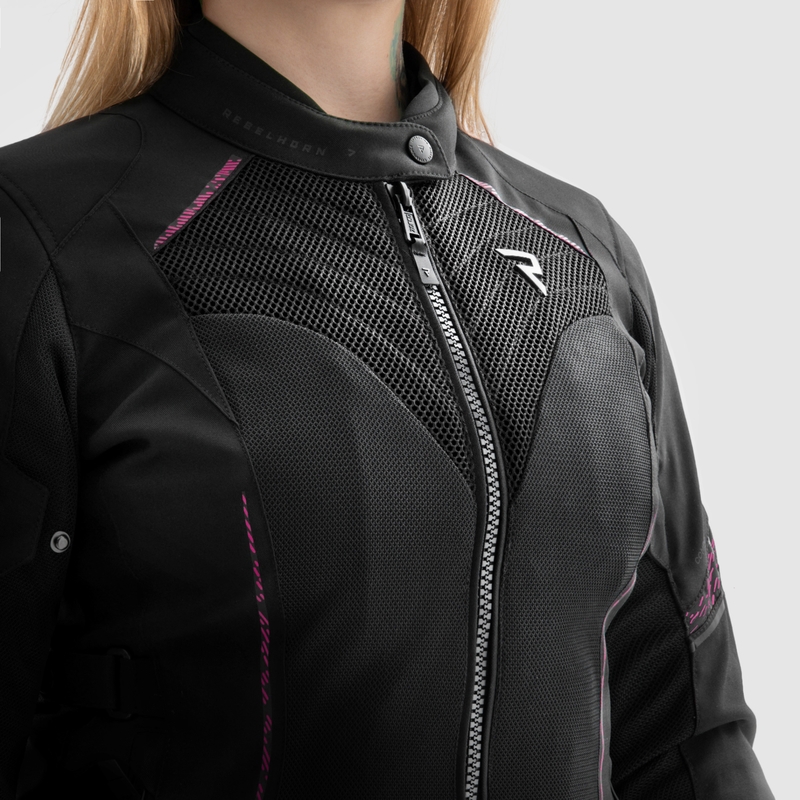 Blouson moto femme Rebelhorn Jax noir-rose
