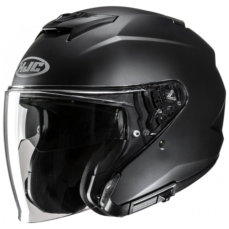 Casque de moto ouvert semi-plat HJC i31 Solid noir