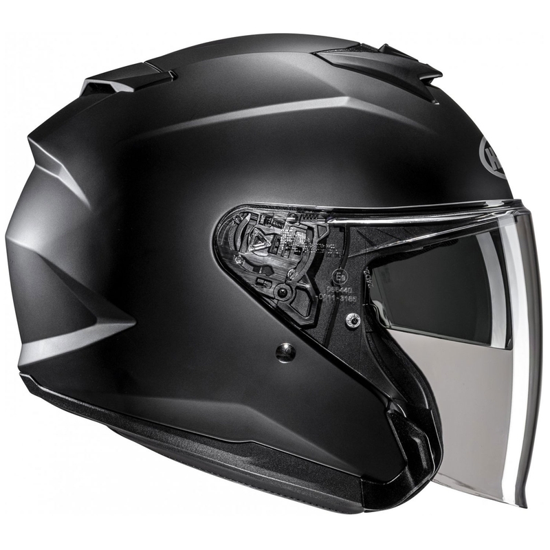 Casque de moto ouvert semi-plat HJC i31 Solid noir