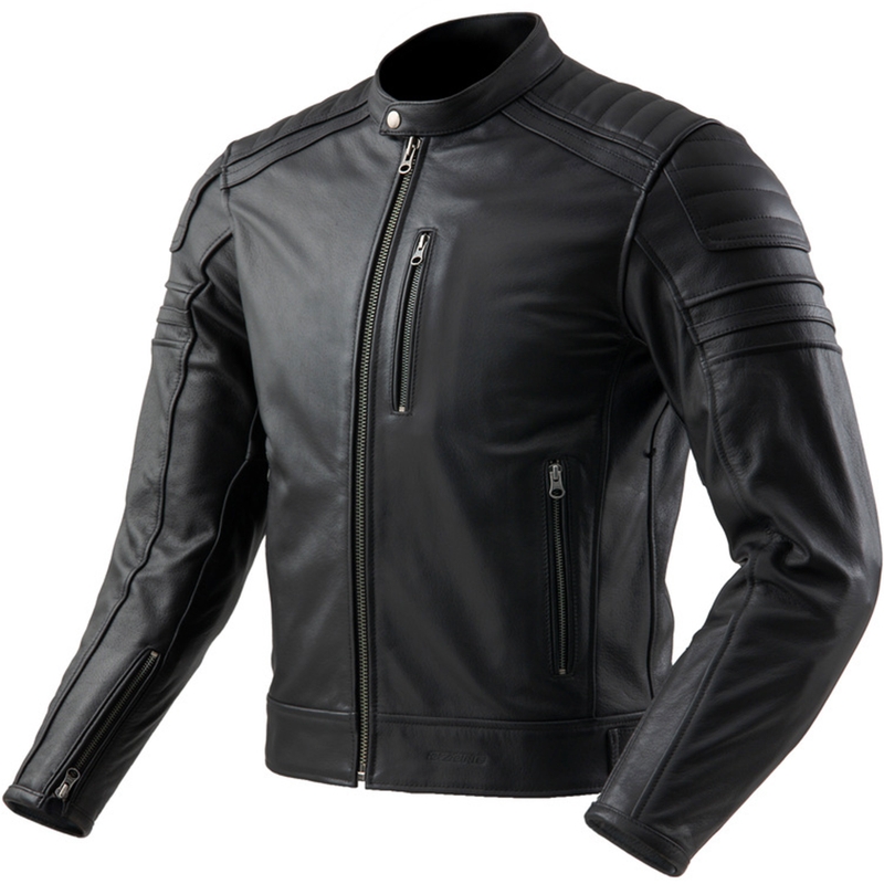 Blouson de moto en cuir noir Ozone Colt