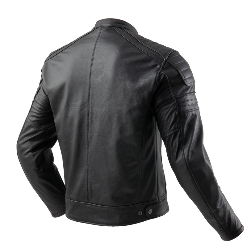 Blouson de moto en cuir noir Ozone Colt