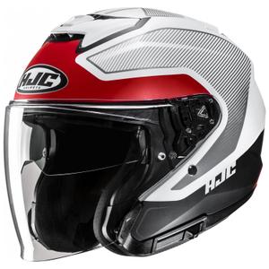 Casque moto ouvert HJC i31 Tevis MC1SF blanc-noir-rouge