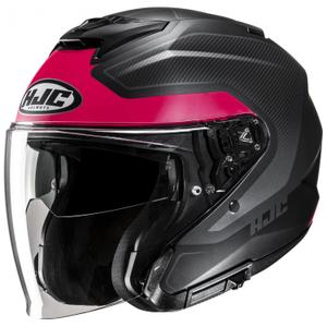 Casque moto ouvert HJC i31 Tevis MC8SF rouge-noir