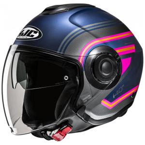 Casque Moto Ouvert HJC i40N Linia MC28SF Bleu-Gris-Rose