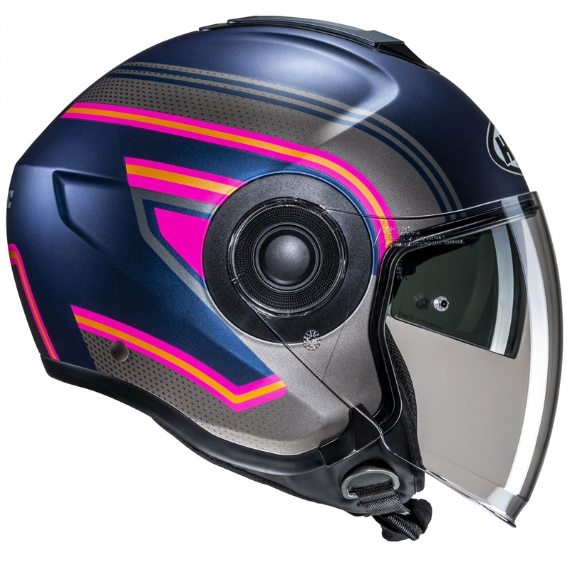 Casque Moto Ouvert HJC i40N Linia MC28SF Bleu-Gris-Rose