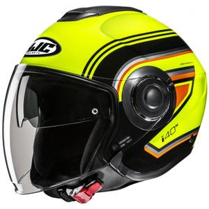 Casque moto ouvert HJC i40N Linia MC3H jaune fluo-noir