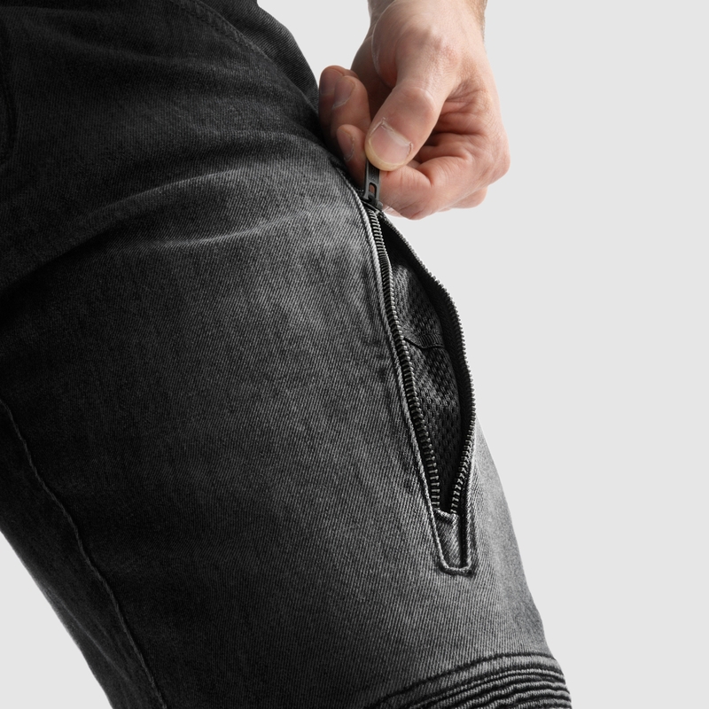 Jean moto Rebelhorn Vandal Mono noir délavé