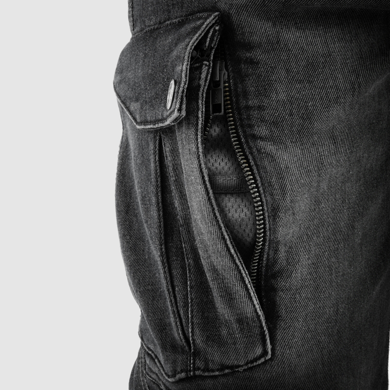 Jean moto Rebelhorn Vandal Mono noir délavé