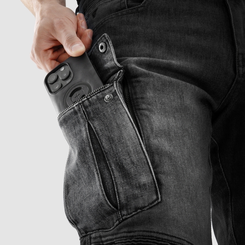 Jean moto Rebelhorn Vandal Mono noir délavé