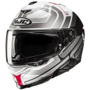 Casque Moto Intégral HJC i71 Viz MC1SF Blanc-Gris-Noir