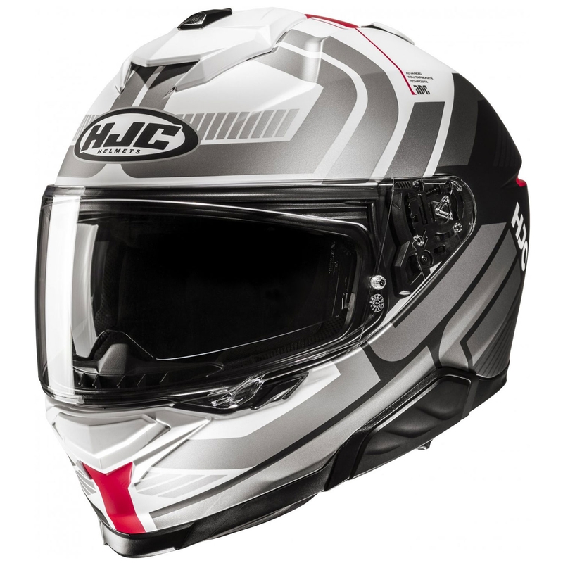 Casque Moto Intégral HJC i71 Viz MC1SF Blanc-Gris-Noir