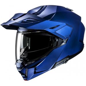 Casque moto modulable HJC i80 Solid Semi Flat bleu métallisé
