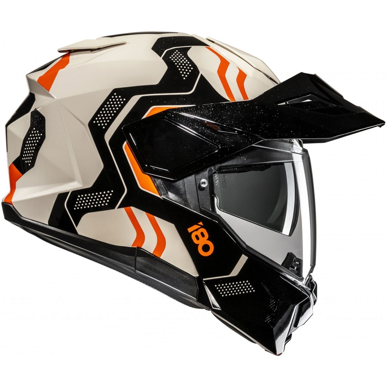 Casque moto modulable HJC i80 Velly MC7 beige-noir