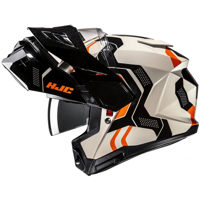 Casque moto modulable HJC i80 Velly MC7 beige-noir