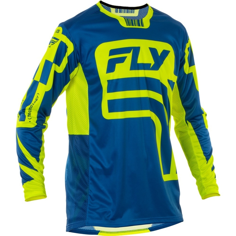 Maillot cross FLY Racing Lite Lancer bleu-jaune fluo
